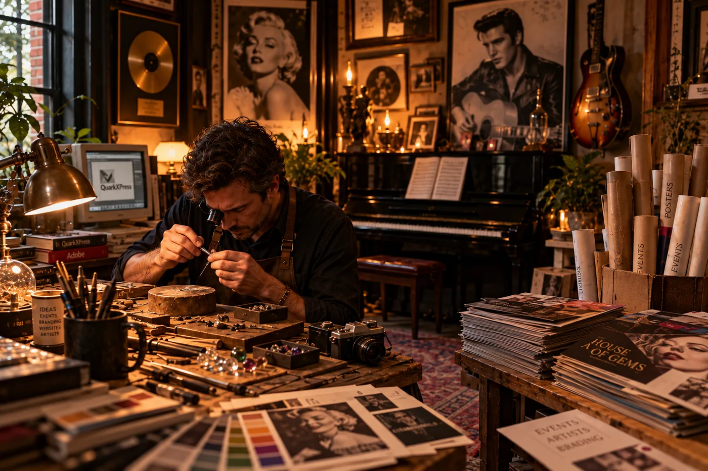Het atelier van A House of Gems: ontwerp, muziek en edelstenen onder één dak